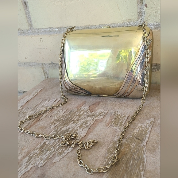Vintage Handbags - Vintage Brass Clutch